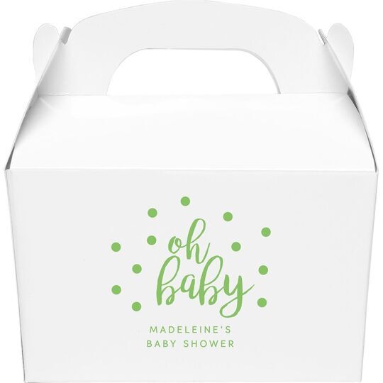 Confetti Dots Oh Baby Gable Favor Boxes